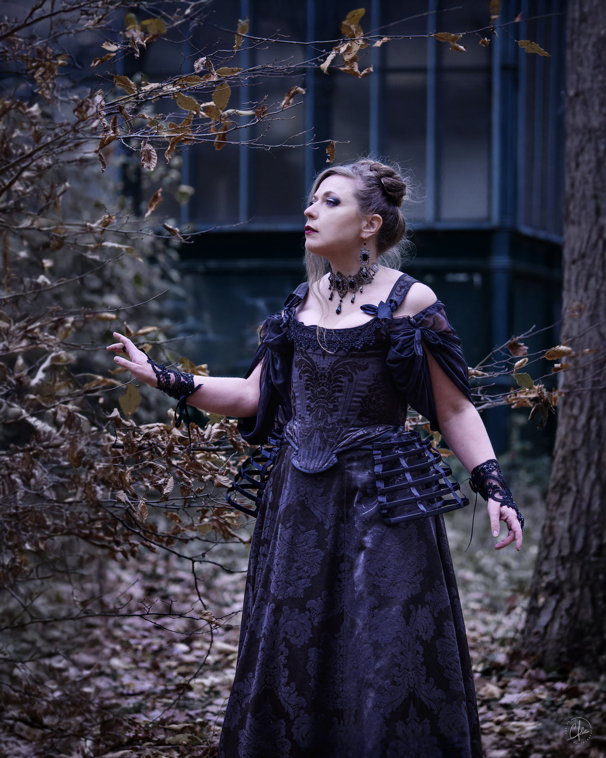 Grand Gothic Choker and Earrings Set