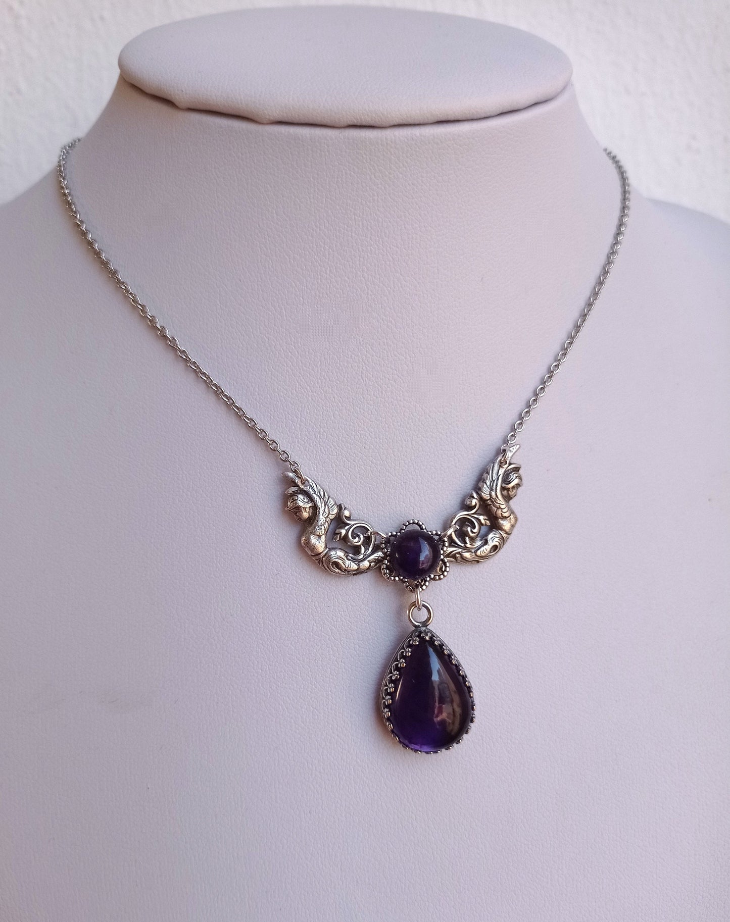 Amethyst Goddess Necklace and earrings set
