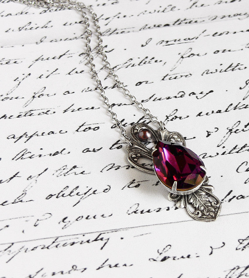 Victorian Black Crystal Drop Necklace - Aranwen's Jewelry
- 5