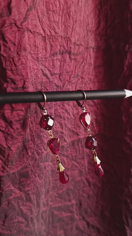 Blood drop earrings