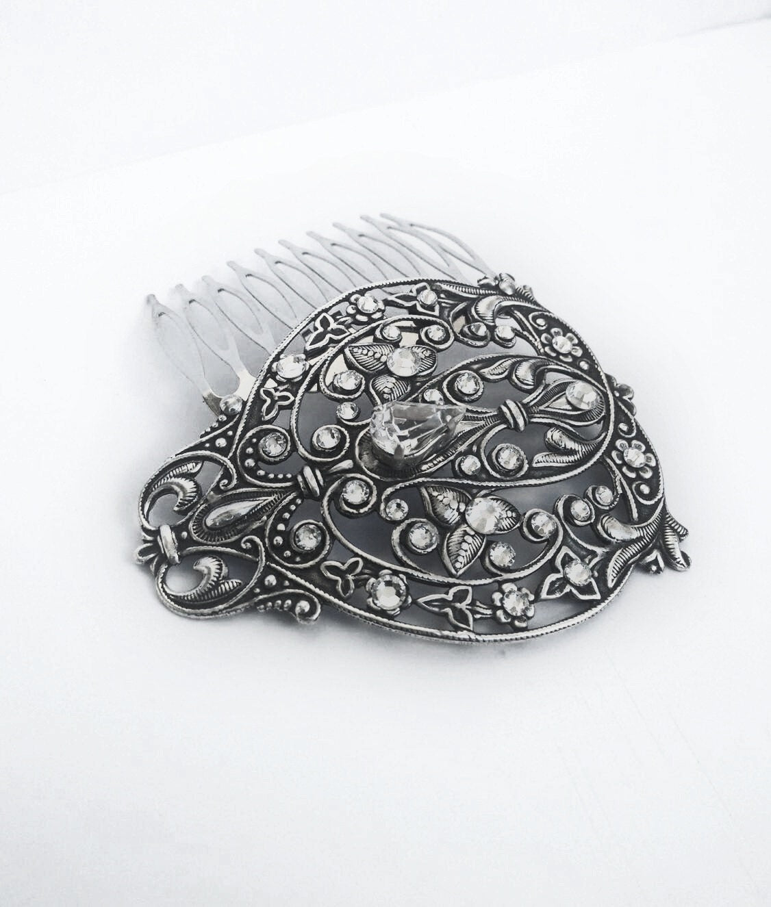 Clear crystal bridal hair comb