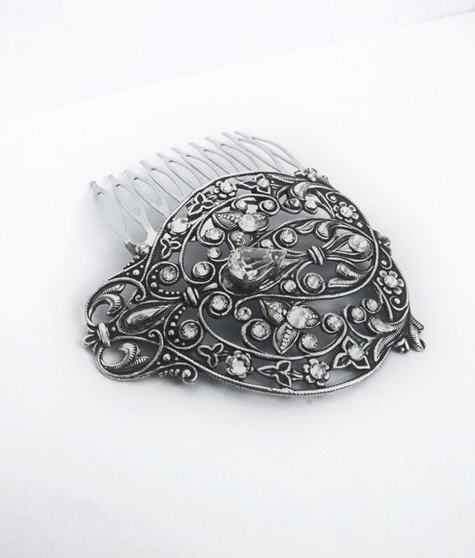 Clear crystal bridal hair comb