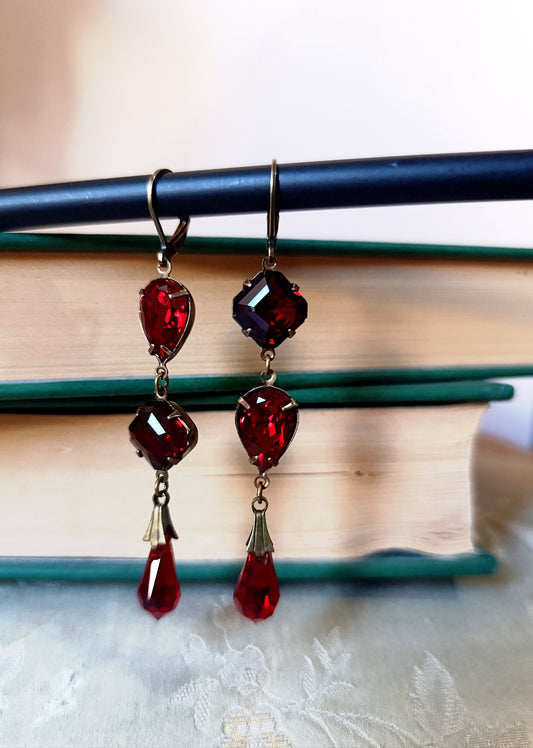 Blood drop earrings