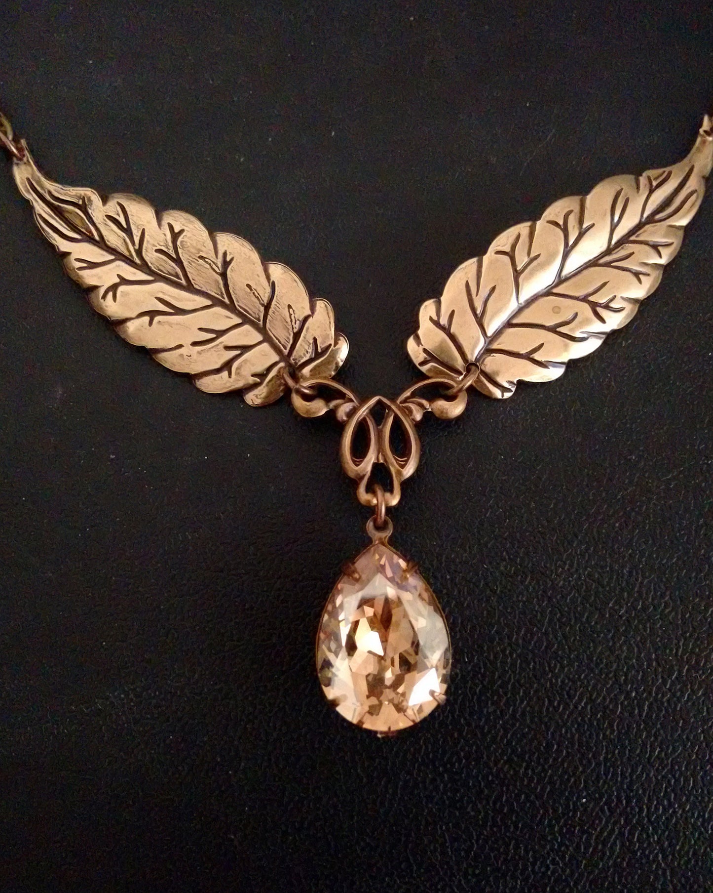 Brass leaves necklace