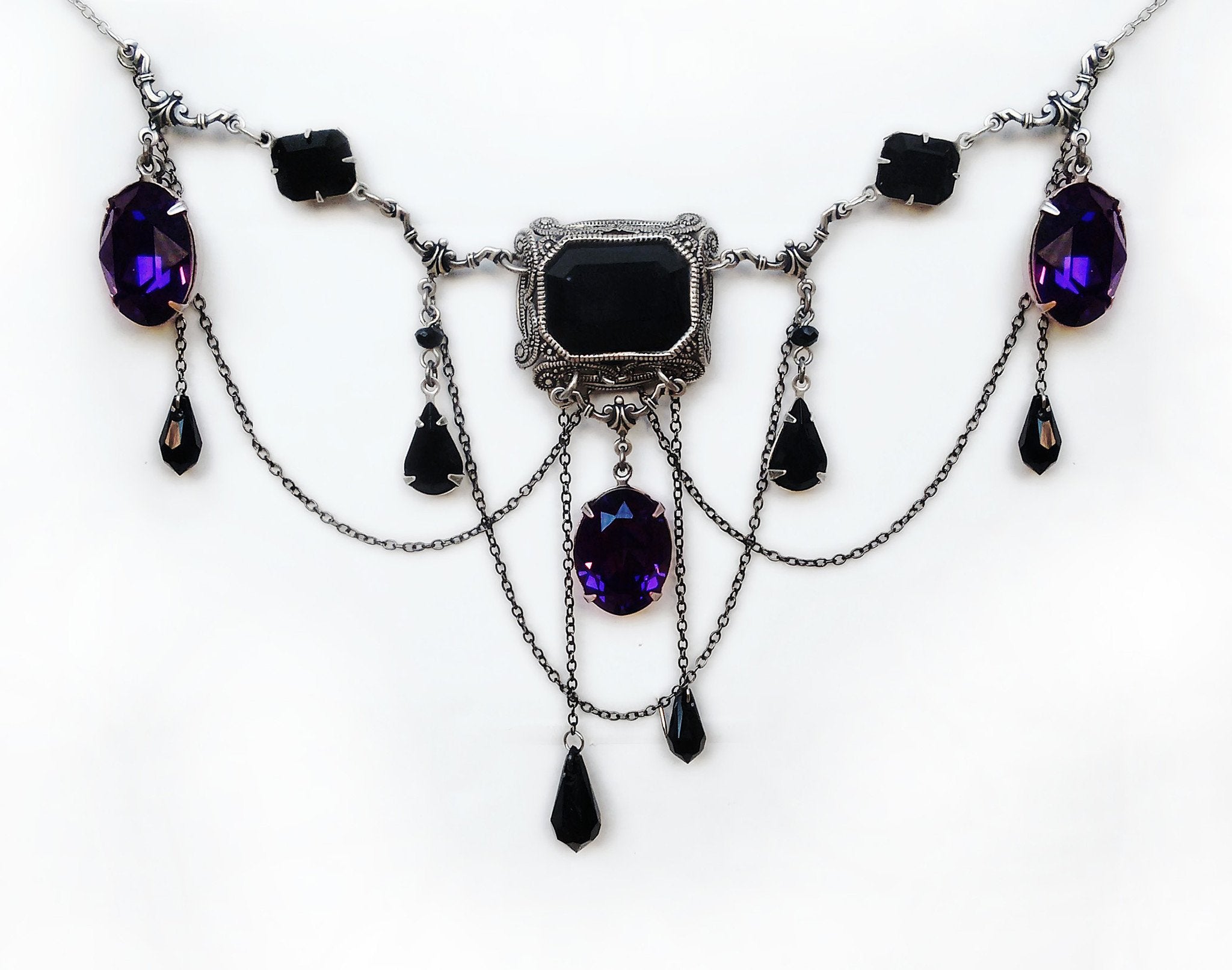Purple Dragon Eye Amulet Pendant Charm Necklace Fantasy Folklore Creature  Cat | eBay